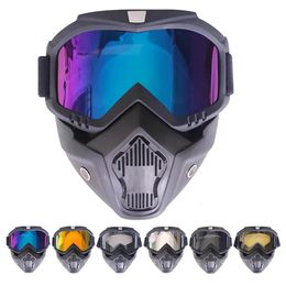 Outdoor Eyewear Cycling Sunglasses Riding Motocross Glasses Windproof Masks Full Face Protective Uv Protection for Skiing Helmet Goggles 231005