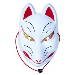 Kabuki Masquerade Masks Japanese Performance Carnival Kitsune Full Face Fox Masks Halloween Anime Face Covers Costume Accessories