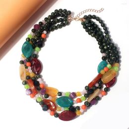 Choker Europe And America Vintage Women's Jewelry Accessories Colorful Multi Layer Pendants Necklace For Women 2023 Trendy