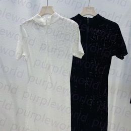 Women Lace Dresses 2 colors Sexy Hollow out Fitted Dress Short Sleeve Summer Black Dresses For Lady2994