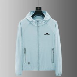 Giacche primaverili da uomo J Lindeberg Golf Summer Ice Silk da uomo Cappotto sottile e traspirante per la protezione solare Giacca a vento casual in pelle da esterno