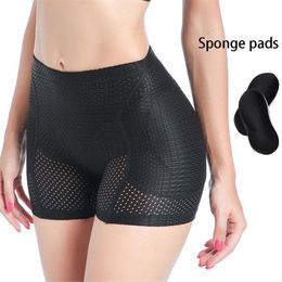 Women Mesh Breathable Buttocks Push up Hip Pad Fake Ass Boxer Lingerie Raises Butt Shaping Underwear Push up False Ass Panties Y20321t