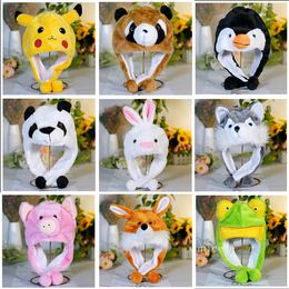 Party Hats Cartoon animals hats penguins rabbits ears children Cartoon Plush Cap performance props head caps activity gifts LT094-2