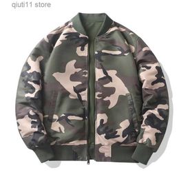 Men's Jackets 2 Sides Wearable Bomber Jacket Men Camouflage Spring MA1 Flight Coat Male Baseball Jackets Mens Cargo Tops 2023 T231005