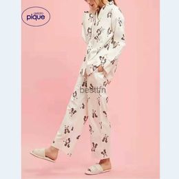 Women's Sleep Lounge Room Wear Gelato Pique Ladies Pajamas Set Pyjamas Women Panda BearL231005