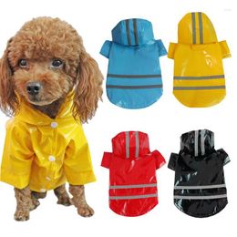 Dog Apparel Hooded Raincoat Reflective Strip Puppy Clothes Waterproof Rain Coat Jacket Clothing For Small Large Dogs Outdoor