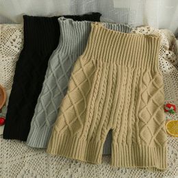 Women's Shorts Autumn Winter Fashion Twists Pattern Knitted Women High Waist Sweater Ladies Casual All Match Skinny