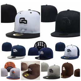 2023 Men's Baseball Full Closed Caps Summer Gold Letter Bone Men Women Brown Colour All 32 Teams Casual Sport Flat Fitted hats " SD " " San Diego Mix Colours size 7-8