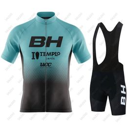 Cycling Jersey Sets Fluorescent Green BH Clothing Summer AntiUV Set Men's Racing Sport Ciclismo Mountain Bike 230928