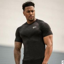 Men Running Tight Short T-shirt Compression Quick Dry T Shirt Male Gym Fitness Bodybuilding Jogging Man Tees Tops Brand Clothing289Z