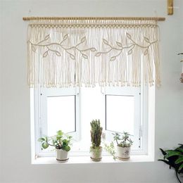 Tapestries Decoration Of Homestay Rooms With Cotton Rope Woven Door Curtains Window Michelia Leaf Curtain No Stick