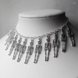 Pendant Necklaces Halloween Hollow For Man Woman Skeleton Army Style Necklace Gothic Jewelry Gift