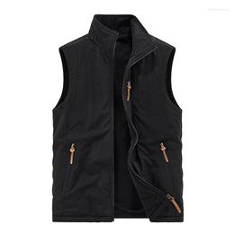 Men's Vests 2023 Fleece Vest Men Winter Autumn Vintage Cotton Ultra Light Casual Plus Size Waistcoat Sleeveless Jackets Warm