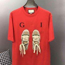 Designer GG CC T Shirt Vintage Oversized Luxe Fashion Summer New Pure Cotton Dirty Shoes Pattern Ancient Home Elace Loose Large Me254H