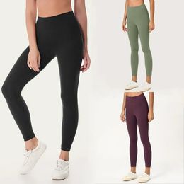 High Waist Solid Colour Womens Sweatpants Yoga Pants Gym Clothing Leggings Elastic Fitness Lady Overall Full Tights Workout