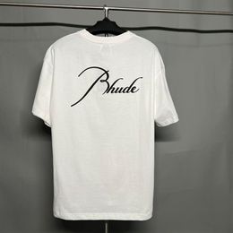 beach Cosy pattern printed t shirt with round neck and short sleeves for men and women couples with loose rhude shirt mens designe304Y