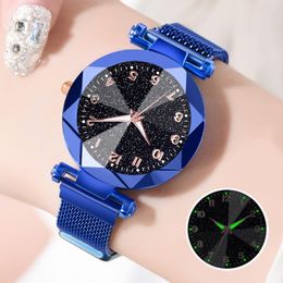 Wristwatches Sdotter Fashion Starry Sky Watches Women Magnetic Mesh Band Quartz Bracelet Zegarki Damskie Horloge Vrouwen Uhr