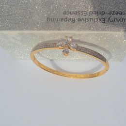 xu ping Senior design Fine Solid Yellow Gold GF CZ Cubic Zircon Cross Flower Macrame Bracelet 60# Women254F