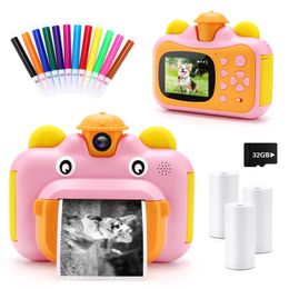 Toy Cameras DIY Kids Camera Mini Educational Toys For Children Baby Gifts Birthday Gift Digital Camera 1080P Projection Video Camera 230928