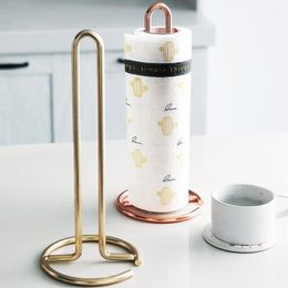 Stainless Steel Kitchen Roll Paper Towel Holder Bathroom Tissue Stand Rose Gold Napkins Rack Home Kitchen Storage Accessories C101265d