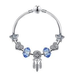 Charms fit for Bracelets Blue Star Beads Dream Catcher Dangle Pendant Bangle love Bead Diy Wedding Jewelry Accessories232u