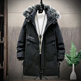 Men's Down Parkas Men Winter Long Jacket 2023 New Korean Fashion Waterproof Loose Hooded Windproof Soft Shell For 231005
