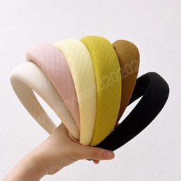 New Fashion Hairband For Women Casual Solid Colour Turban Autumn Wide Side Sponge Headwear Adult Hair Accessories