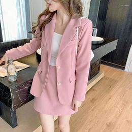 Women's Suits UNXX Real S Elegant Streetwear Blazer Jacket Petite Women 2023 Autumn Chic Casual Mini Set Office Lady Clothes