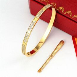 couple Bracelet Women Tennis Stainless Steel gold Double Row Diamond Jewellery Fashion Valentines Day Whole254B