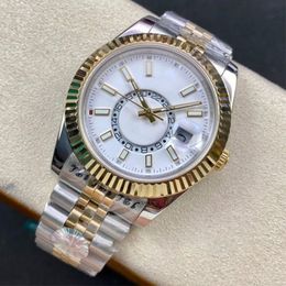 Relógio esportivo masculino de luxo SKY Dweller Relógios automáticos multifuncional GMT fuso horário duplo 904L pulseira de ostras de aço inoxidável relógio à prova d'água relógio luminoso