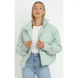 Women's Trench Coats Women Jacket Winter Down Outdoor Coat Warm Streetwear Cute Sweet Solid Colour Pockets Campus Fashion Chic Comfortable S