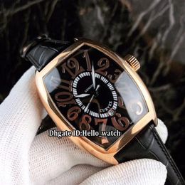 Date CURVEX Black Dial Asian 2813 Automatic Mens Watch Rose Gold Case Leather Strap High Quality Cheap New Gents Wristwatche Hello2907