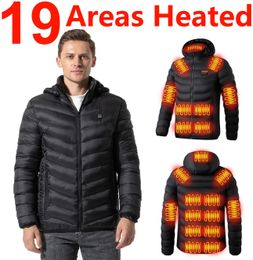 Men's Down Parkas 19 Areas Winter Warm USB Heating Jackets Heated Jacket Men Electric Coat Clothing Heatable Cotton jacket 230928