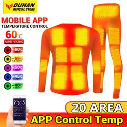 Electric Heated Fleece Lined Heated Clothing Men Heated Thermal Underwear Set Pants Women Winter Electric Heating Jacket Suit