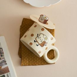 Mugs Japanese Style Cartoon Coffee Cup High Appearance Level Girl Heart Ceramic Drinking Office Home Couple Water