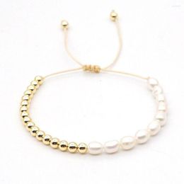 Strand Women Fashion Jewellery Chain Naturally Freshwater Pearl Bracelet Birthday Party Gift Beaded