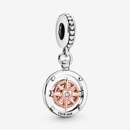 New Arrival Charms 925 Sterling Silver Club 2020 Compass Dangle Charm Fit Original European Charm Bracelet Fashion Jewelry Accesso179g