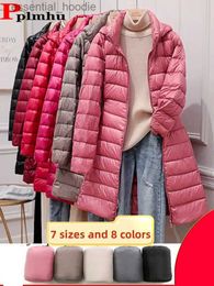 Women's Down Parkas Oversized 5xl Long Down Coats Lightweight White Duck Down Hat Detachable Hooded Jacket Casual Parkas Korean Slim Jaqueta Puffer L231005