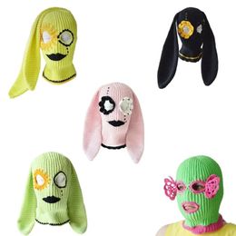 Beanie Skull Caps Fun Bunny Balaclava Men Costume Hats Halloween Gift Warm Soft Crocheted Hat 231005