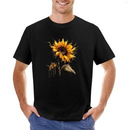 Men's Polos Watercolour Sunflower T-Shirt T Shirt Man Graphic Men Shirts