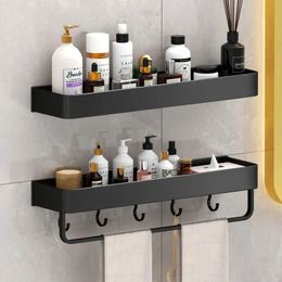 Bathroom Shelves Bathroom Organizer Shower Shelf Storage Rack No Drill Wall Mounted Corner Shelves Aluminum Toilet Shampoo Holder 230927