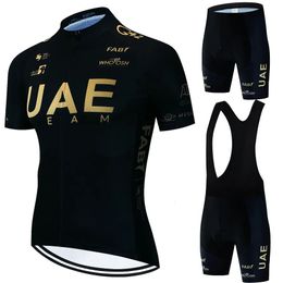 Cycling Jersey Sets UAE Clothes Men Set Mtb Road Bike Uniform Shorts Man Mountain Complete 2024 Bib Men's Suit Cycle Spring Summer 230928