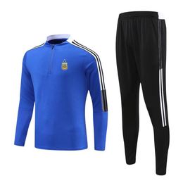 Argentina national football team soccer adult tracksuit Training suit Football jacket kit track Suits Kids Running Sets Logo Custo3017