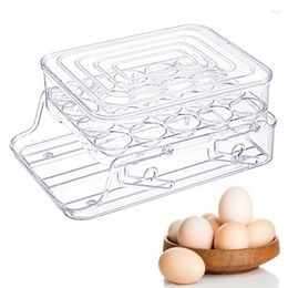 Kitchen Storage Egg Holder For Refrigerator Large Capacity Double Layer Fresh Box Stackable Bin