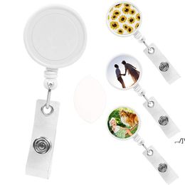 Sublimation Blank Nurse Badge Party Favour Plastic DIY Office Work Card Hanging Buckle Can Be Rotated
