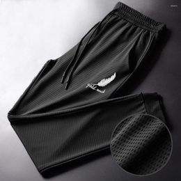 Men's Pants Sports Korean Style Summer All Match Pockets Ankle Tied Sweatpants Men For Scl