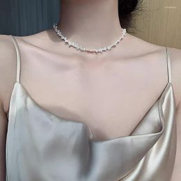 Choker Minimalist Necklace Freshwater Irregular Pearl Baroque Shape Trendy Intage Courtly Style Women Neck Chain Jewelry