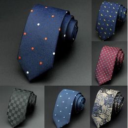 6cm Mens Ties New Man Fashion Dot Neckties Corbatas Gravata Jacquard Slim Tie Business Green Tie For Men248S