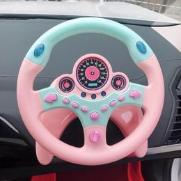Intelligence toys Cute Children Steering Wheel Toy with Light Simulation Driving Sound Music funny Educational Baby Electronic Travel kids toys 230928