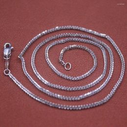 Chains Real Pure Platinum 950 Chain Women Lucky Gift 1.1mm Wheat Link Necklace 4.1g/45cm